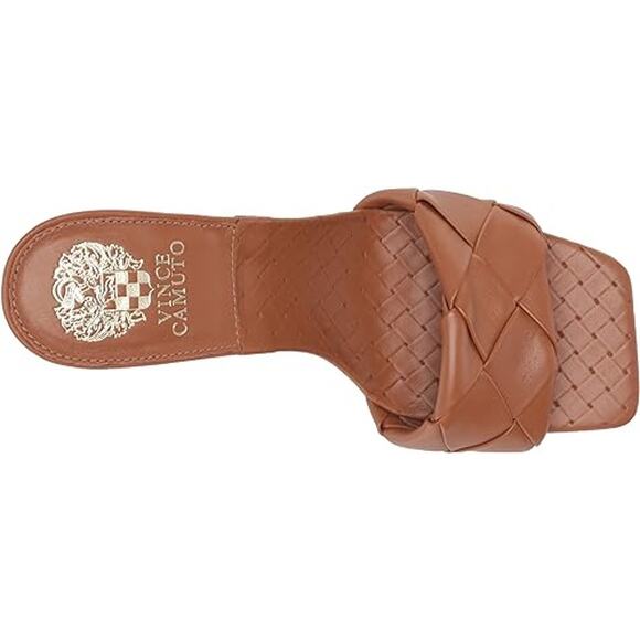 Vince Camuto Brelanie Woven Strap Mule Heels Barn Brown Womens Size 5.5 - Picture 4 of 13